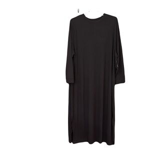 Old Navy Dark Gray Rib‑Knit Maxi Dress 4X NWT Long Sleeve Stretch Shift Dress